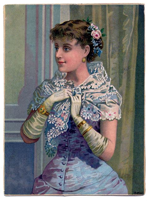 Victorian Clip Art Lovely Woman With Lace Wrap The Graphics Fairy