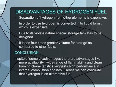 What are the disadvantages of hydrogen fuel?