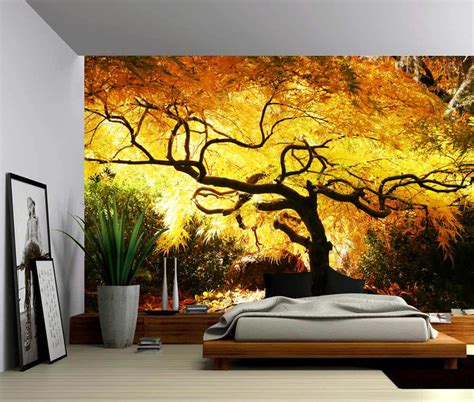 Apply quick murals peel & stick wall murals to walls without the use of additional wall liners or primers! Sunlight Maple Tree, Self-adhesive Vinyl Wallpaper, Peel ...