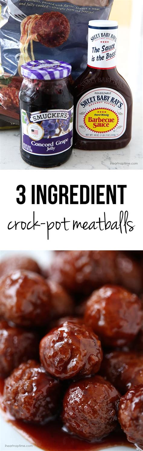 Recipes Crock Pot Grape Jelly And Bbq Meatballs Only 3 Ingredients