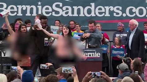 Topless Protesters Disrupt Bernie Sanders Rally In Nevada CNN Video