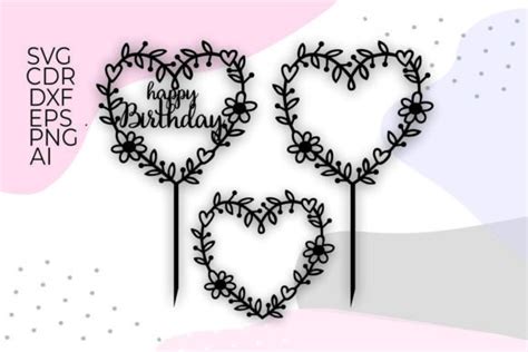 Happy Birthday Svg Cake Topper Svg Graphic By Dianalovesdesign
