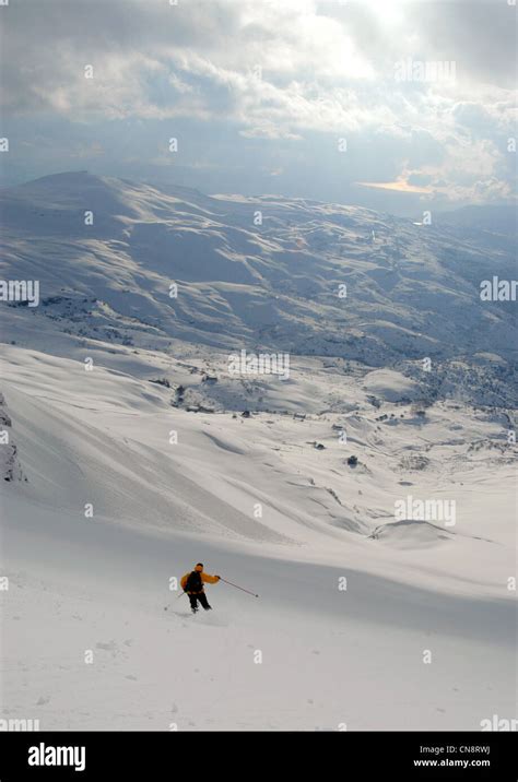 Lebanon Mount Lebanon Jabal Sannine Mountain Range Backcountry Skier