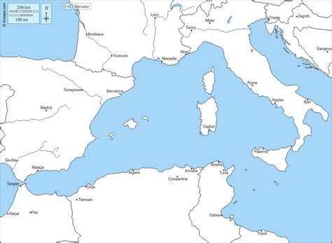 Mediterraneo Vecchio Mappa Gratuita Mappa Muta Gratuita Cartina Muta