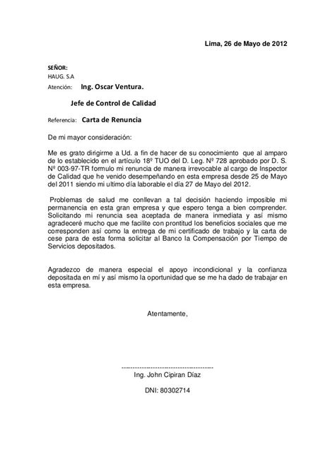 17 Carta Renuncia De Trabajo Guatemala Civiahona