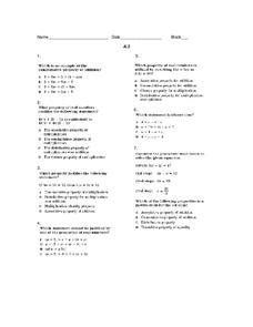 Properties of real numbers worksheet