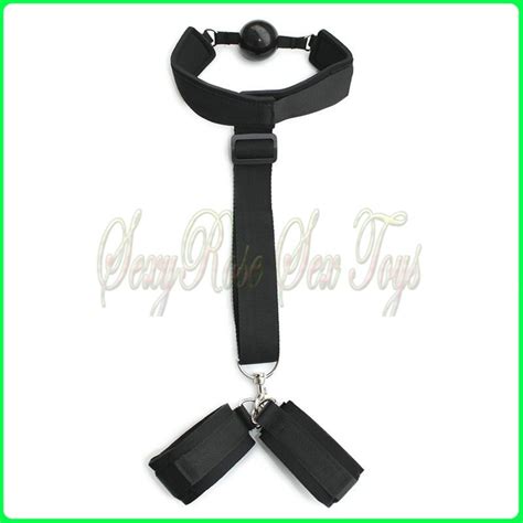 Ningmu Sexy Restraints Bondage Hand Cuffs Adult Sex Games Hand Cuffs With Open Mouth Gagged Ball