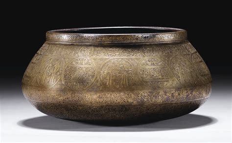 Fars Silver And Gold Inlaid Brass Basin Ilkhanid Persia 14th Century