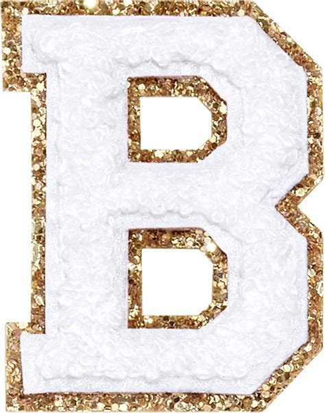 Blanc Glitter Varsity Letter Patches Ubicaciondepersonascdmxgobmx