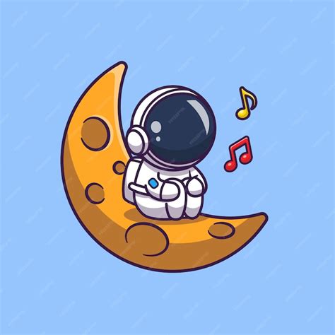 Premium Vector Cute Astronaut Sitting On Planet Waving Hand Cartoon
