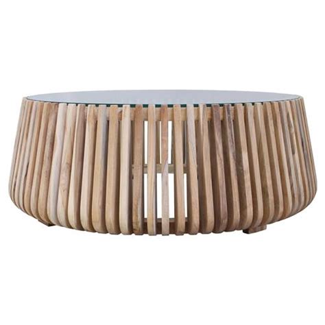 The attractive floral design used in the motif is a style that has come down from the victorian age. Betty Coastal Beach Glass Top Slatted Teak Wood Round ...