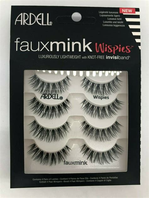4 Pairs Ardell Faux Mink Luxuriously Lightweight Eyelashes Wispies