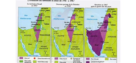 The following map shows you the division of land between israel and palestine from 1948 to 2005. Qui occupe qui en Israël-Palestine? Ne le demandez pas à ...