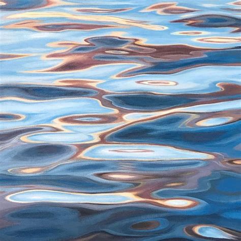 Water Reflections Painting Art Ripples Light Swirl Current Pond Lake