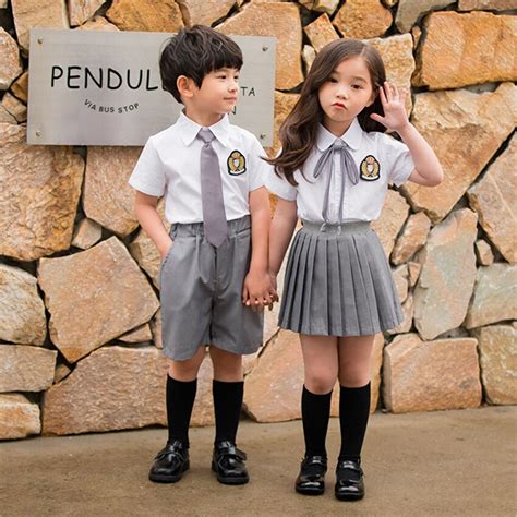 Student Class Clothing Set Summer Short Sleeve Kids Jk Uniforms Korean