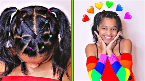 RAINBOW RUBBER BAND HAIRSTYLE On Shasha's Natural Hair ...
