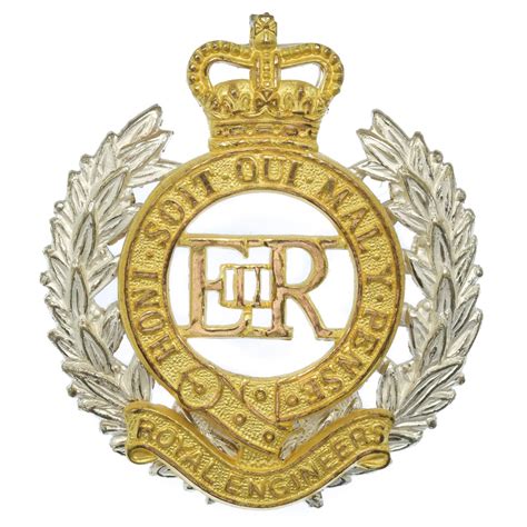 Eiir Royal Engineers Officers Dress Cap Badge