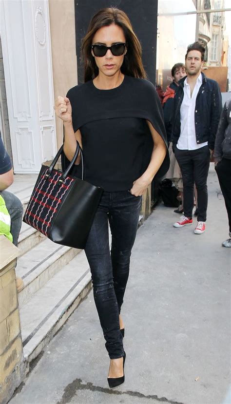 victoria beckham looks effortlessly stunning dressed in black as she leaves her new london shop