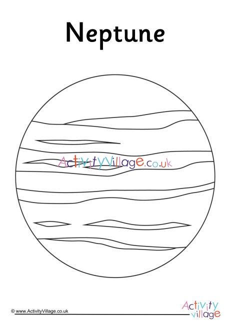 Color and learn about some faraway worlds with these coloring pages! Neptune Colouring Page