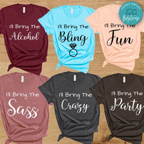 I Ll Bring The Fun Bachelorette Party Shirts Createpartylabels