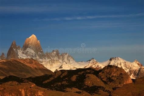 Fitz Roy And Cerro Torre Mountainline At Sunrise Patagonia Argentina