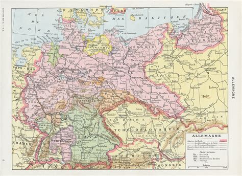1936 Vintage Germany Map Of Germany German Lander Map Etsy
