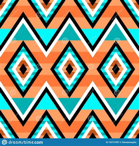 Seamless Geometric Pattern In Native Americans Style Ethnic Modern