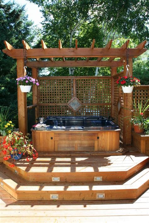 Your back yard and hot tub area looking nice is just part of your entire home looking nice, right? 253 best hot tub ideas, jacuzzi, and spa images on Pinterest