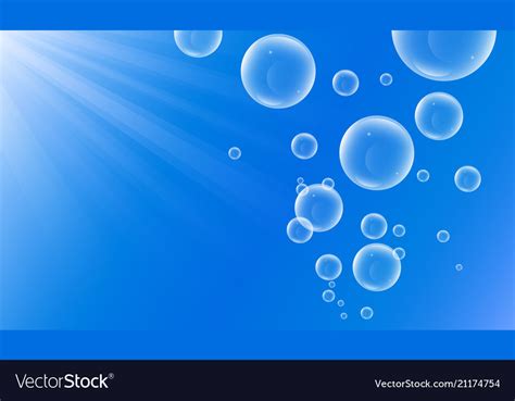 Water Bubble Underwater Blue Ocean With Light Rays
