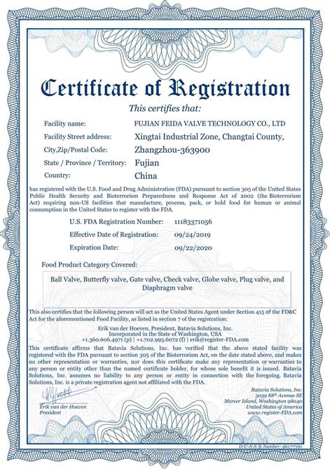Fda Certificate