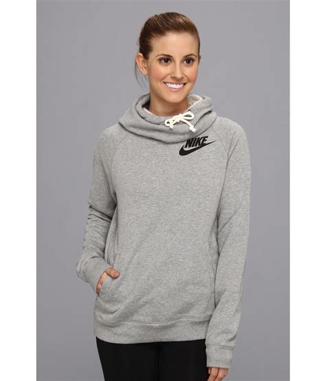 Lyst Nike Rally Funnel Neck Hoodie In Gray
