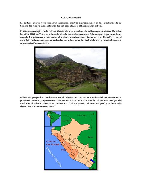 Cultura Chavin Pdf Andes Era Precolombina