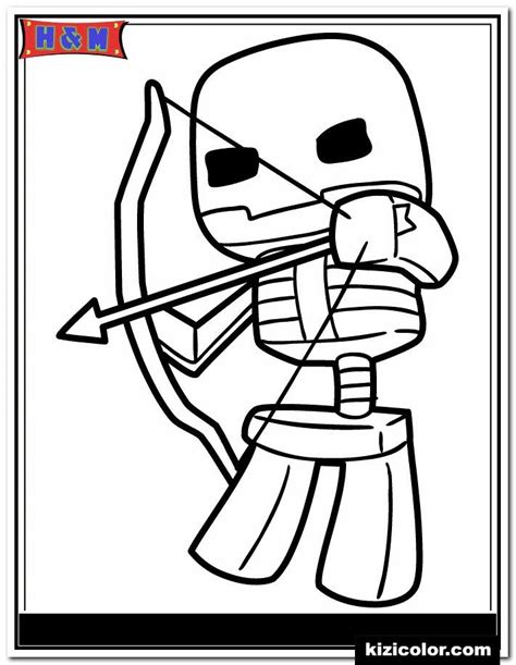 Minecraft Skeleton Coloring Page - youngandtae.com | Bee coloring pages