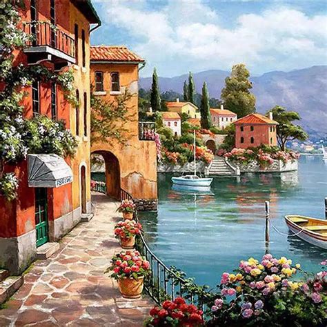 Landscape Frameless Picture Painting By Numbers Diy Oil Painting On Canvas Home Decoration For
