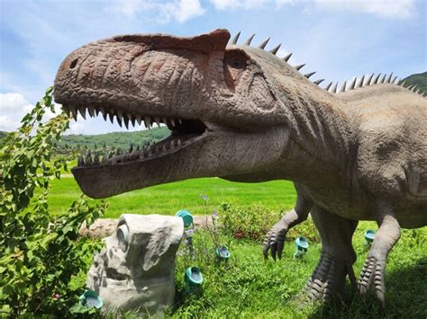 Premium Photo Historical Sculptures Of Dinosaurs In The Open Air