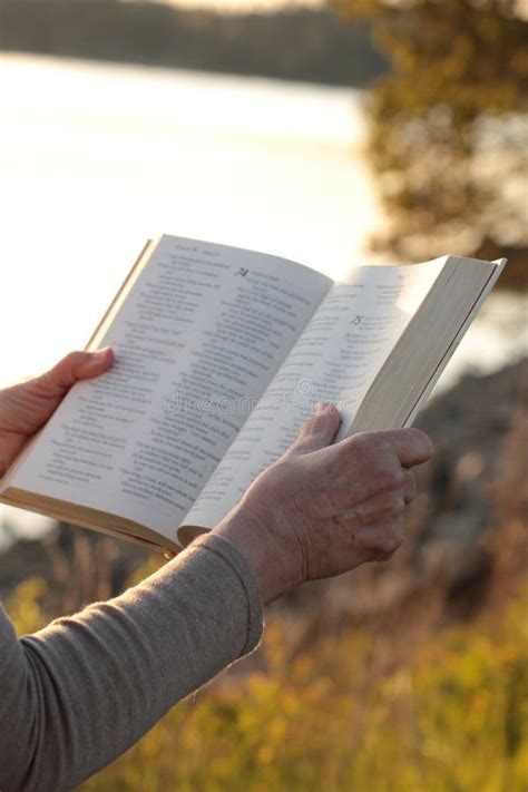 Reading Bible Outdoors Stock Photo Image Of Studying 52616834