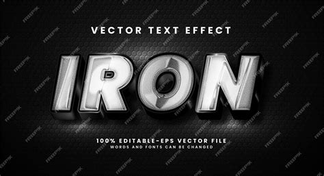 Premium Vector Iron 3d Text Effect Editable Text Style Effect With