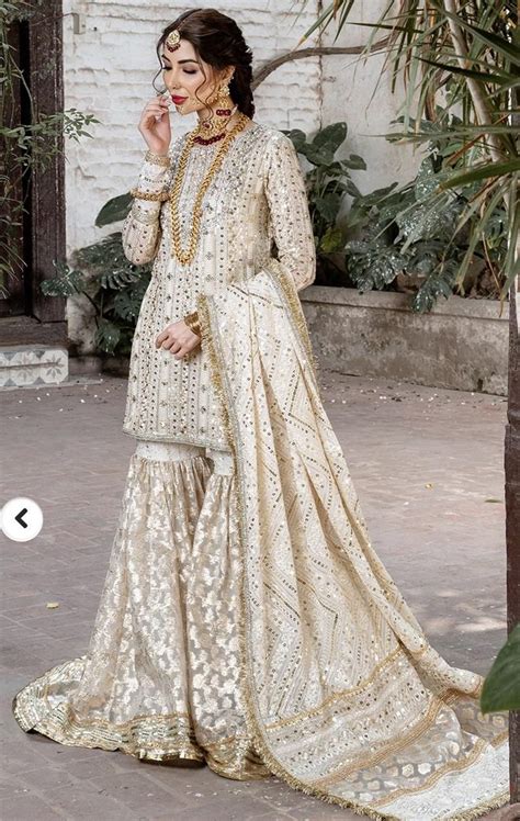 white nikkah dress with gharara etsy nikkah dress nikah outfit pakistani bride