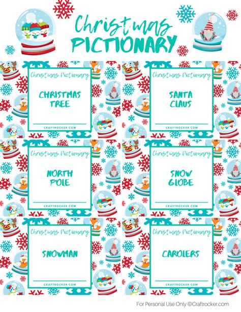 Printable Christmas Pictionary Game Craft Rocker