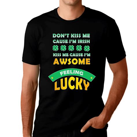 St Patricks Day Shirt Saint Patricks Kiss Me Irish Shirts Feeling Lucky Irish Shirt Graphic T