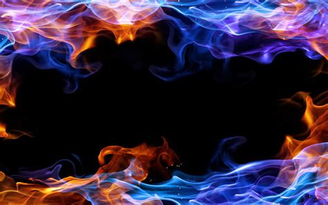 Download Blue And Red Fire Wallpaper