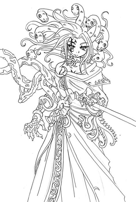 Awesome Medusa Drawing Coloring Page - NetArt