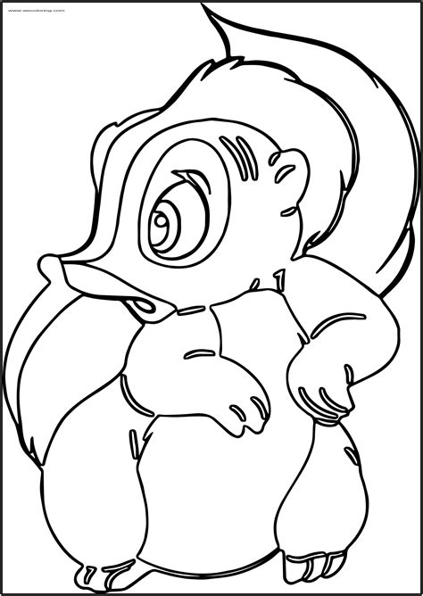 You can introduce the child to different animals in coloring pages on our website. Bambi S Flower The Skunk Flower Afraid Free Printable ...