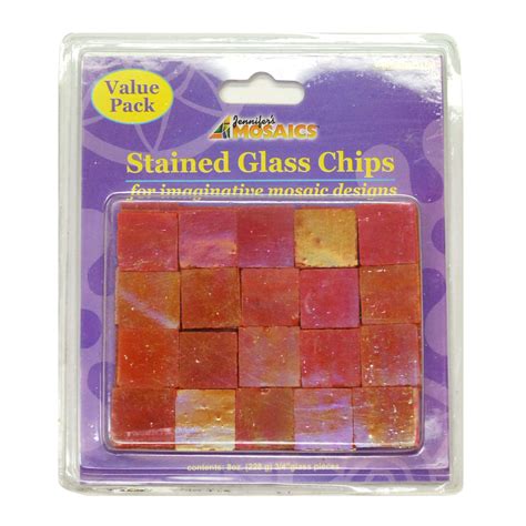 3 4 Red Iridized Stained Glass Chips 80 Pieces Delphi Glass