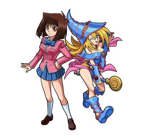 Dark Magician Girl Mazaki Anzu Yu Gi Oh Yu Gi Oh Duel Monsters Official Art 2girls