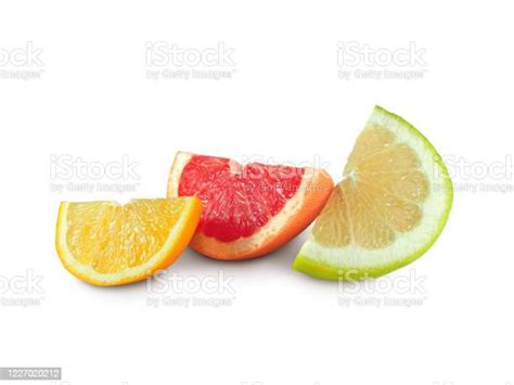 Colorful Citrus Fruit Segments Isolated Stock Photo Download Image