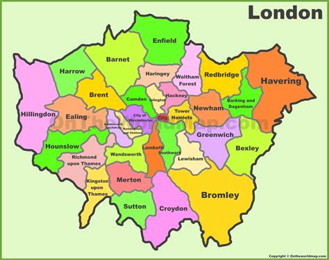 Map Of London Boroughs Related Keywords And Suggestions Map Of London
