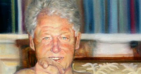 Epsteins Bizarre Painting Of Bill Clinton Wearing A Blue Dress Causing