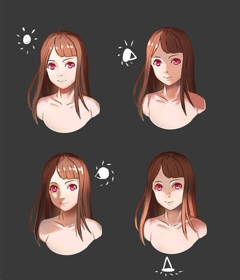 How To Art Simple Face Lighting Reference By SYSEN Digital Painting Tutorials Digital Art