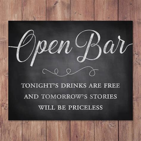 An Open Bar Sign On A Wooden Wall